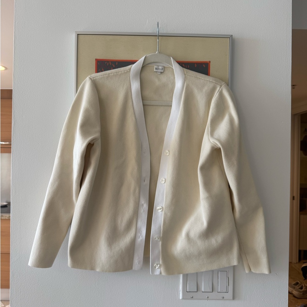 KULE Smile Cream Button-Up Cardigan